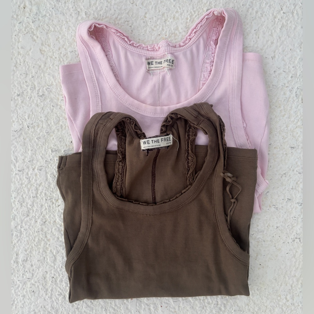 We The Free Pink and Brown Tops